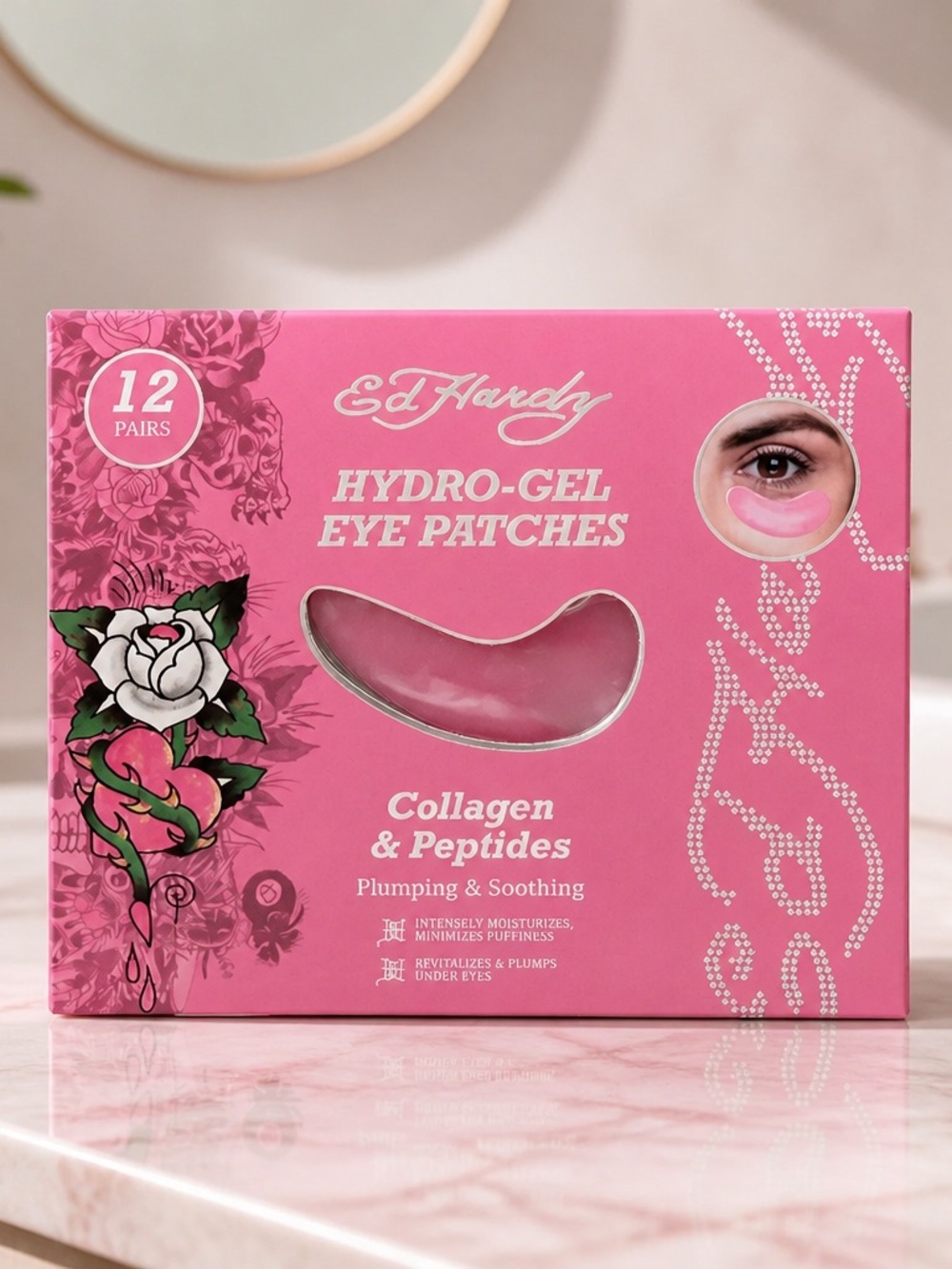 Ed Hardy Hydro-Gel Eye Patches 12 Pairs Collagen & Peptides